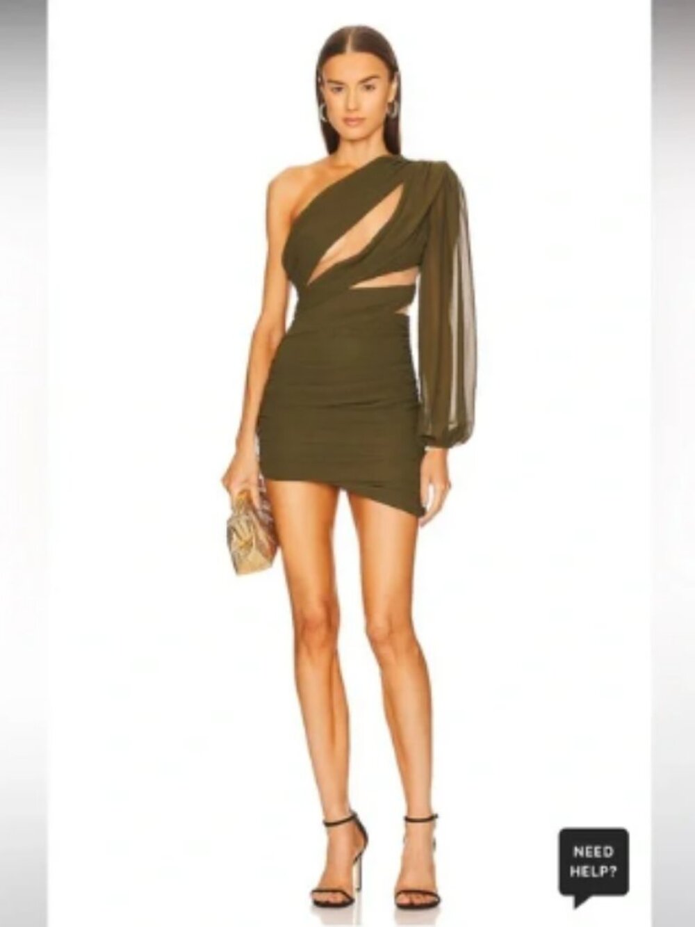 NEW Michael Costello X Revolve Size Small S Mai Mini Dress NWT Olive Green